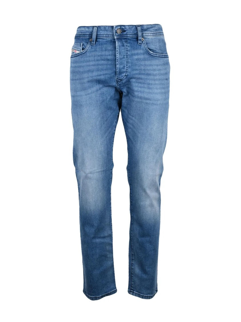 Diesel Blue Stretch Cotton Tapered Jeans