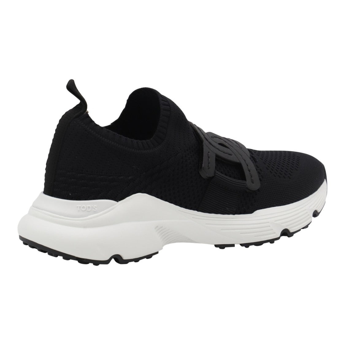 Tod's Black Knit Sneakers With Textured Pattern