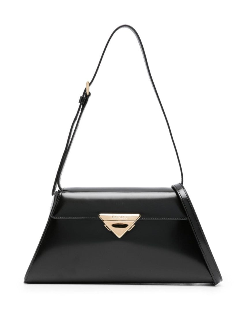 Prada Triangle-Logo Leather Shoulder Bag