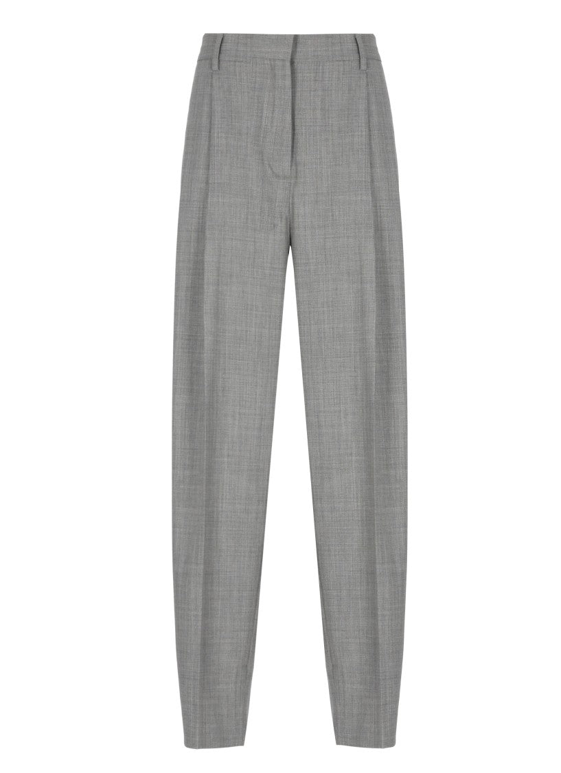 Fabiana Filippi Grey Lightpoint Detail Wool Pants