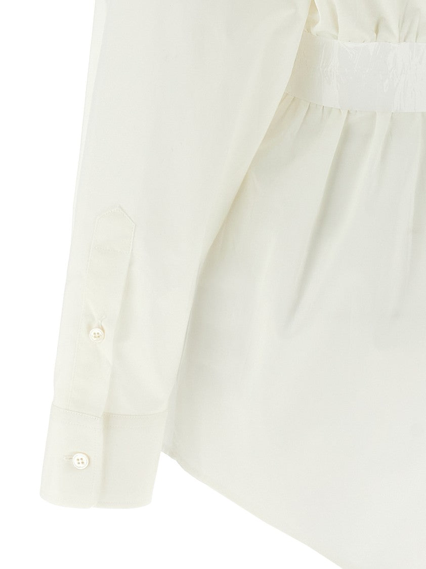 Mm6 By Maison Margiela Tailored Cotton Poplin Shirt With Taped Waist Detail