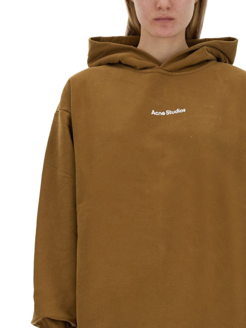 Acne Studios Relaxed-Fit Brown Sweatshirt With Subtle Logo