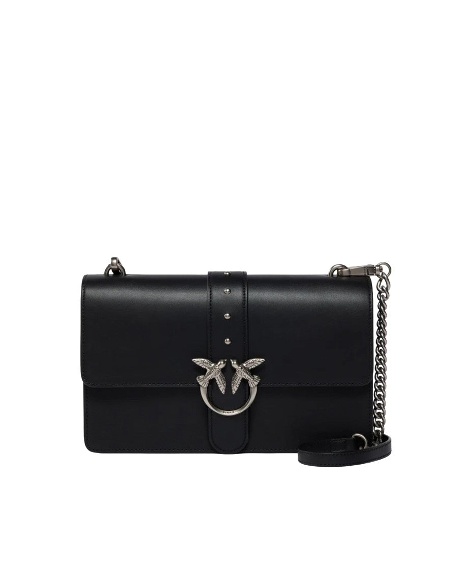 Pinko Black Love Bag One Medium Leather Shoulder Bag