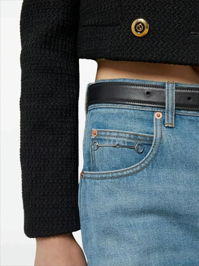 Gucci Vintage-Inspired Light Blue Wide-Leg Denim Pants