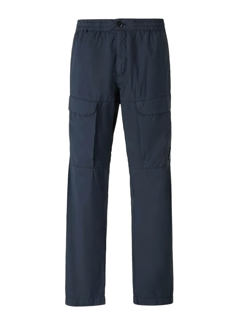 C.P. Company Structured Blue Straight Pants With Cargo Pockets