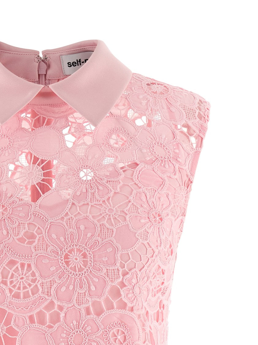 Self-Portrait 'Pink Lace Collared' Dress