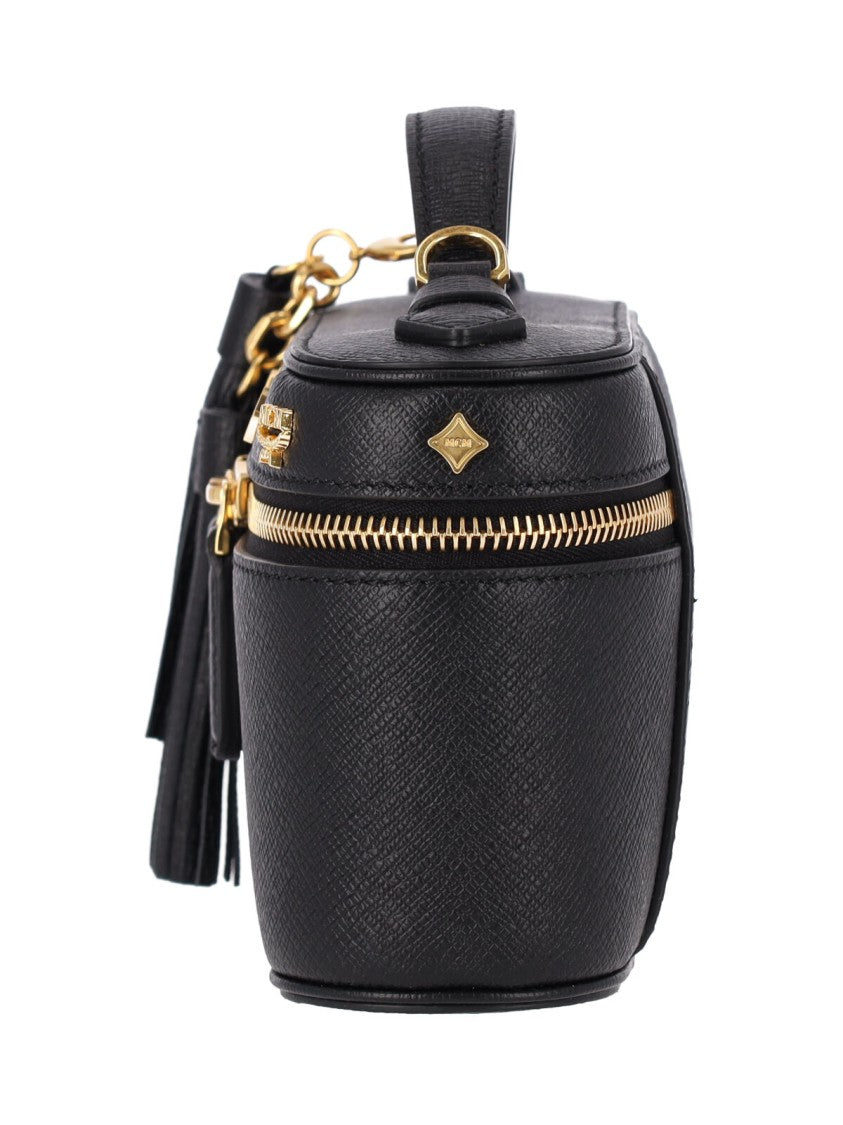 Mcm Black Pina Calfskin Cosmetic Case