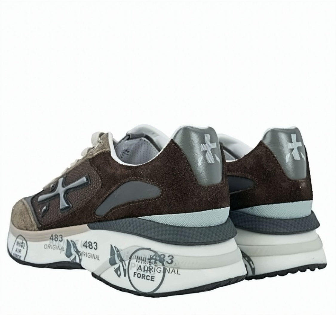 Premiata Round Toe Brown Sneakers With Suede
