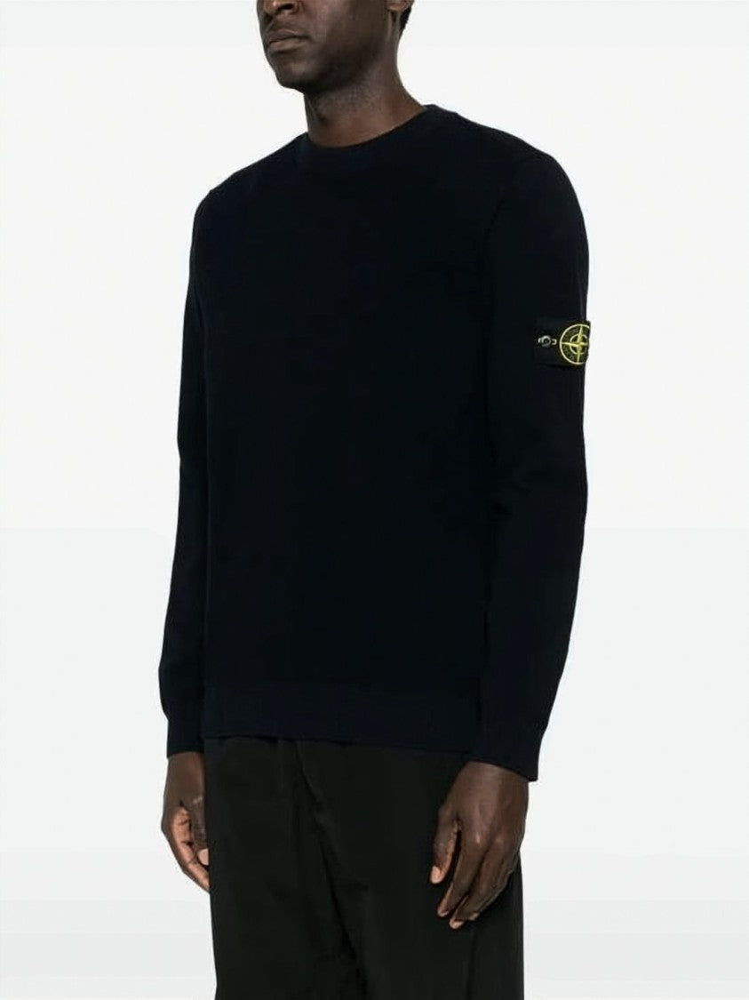 Stone Island Crewneck Sweatshirt With Distinctive Patch Logo