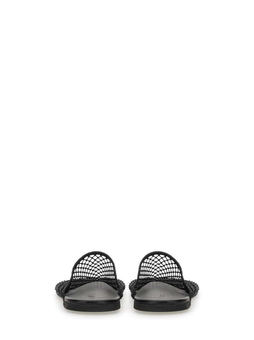 Alysi Black Mesh Slip-On Sabot In Mesh