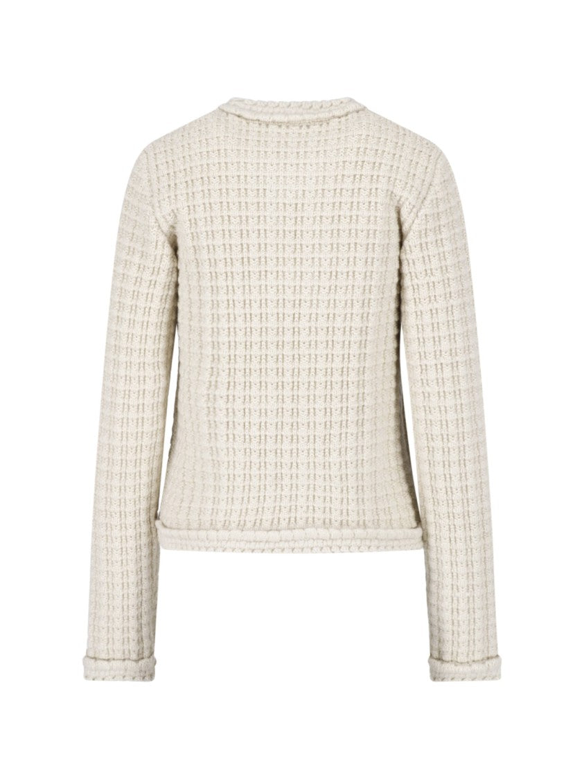 Isabel Marant Textured Knit Cropped Cardigan With Hook Closures