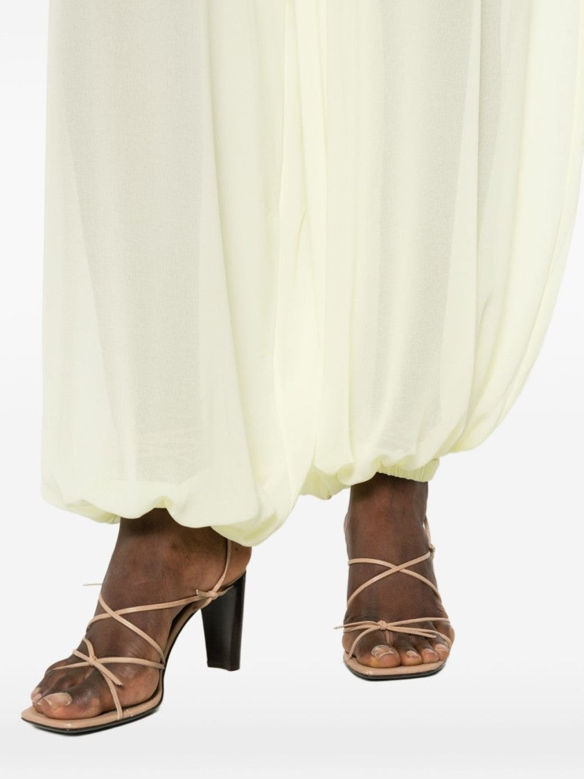 The Frankie Shop Black Billowy Wide-Leg Elastic Hem Trousers