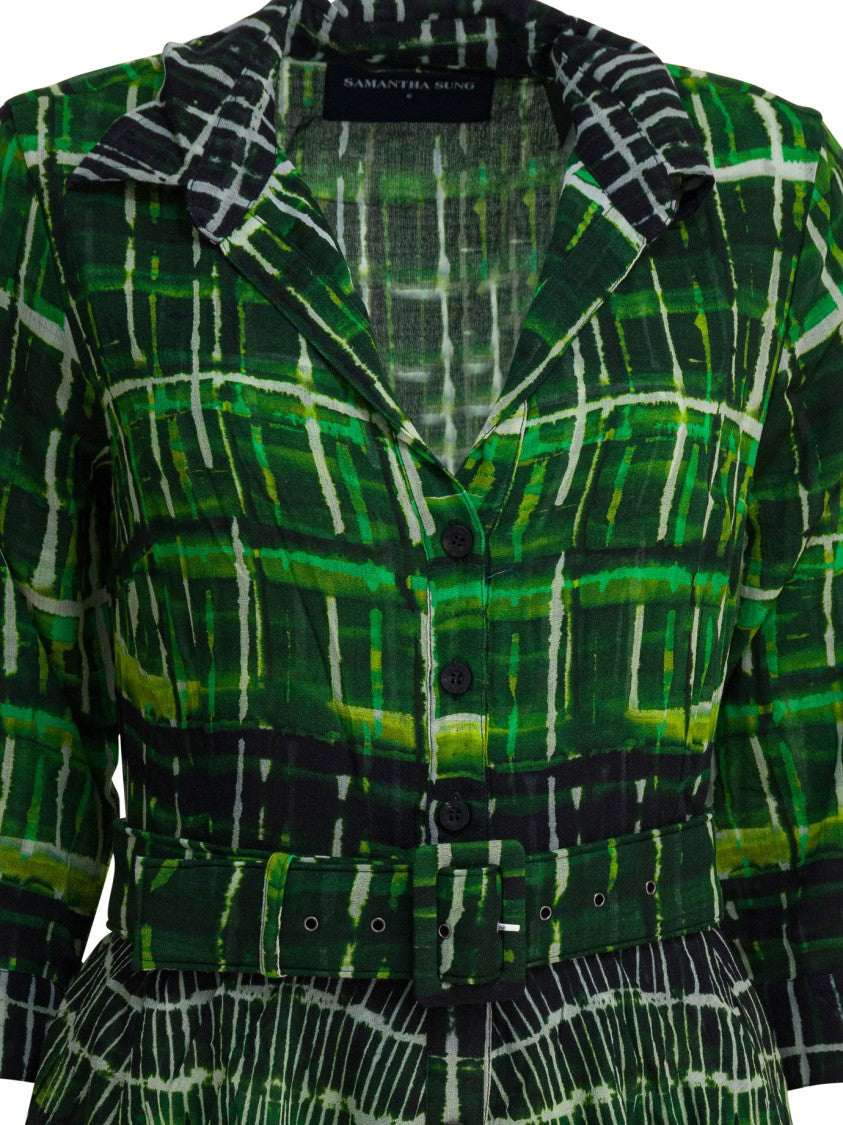 Samantha Sung Green Wool Dress