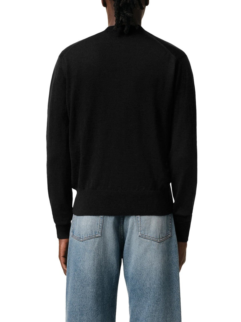 Ami Refined Merino Wool Sweater With Ribbed Details