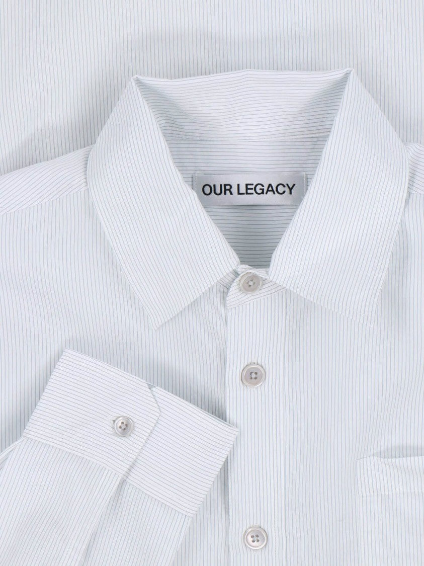 Our Legacy White Vast Striped Patterned Shirt