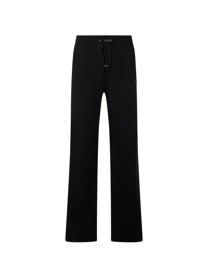 Philipp Plein Black Jersey Tracksuit Pants With Flared Hem