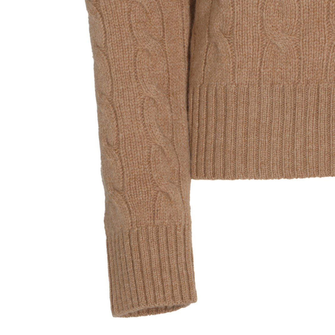 Polo Ralph Lauren Cable Knit Sweater With High Turtleneck And Embroidered Logo
