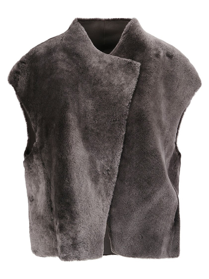 1972 Desa Reversible Shearling Cropped Vest