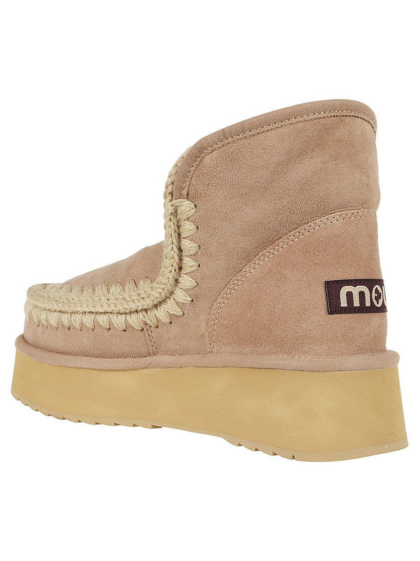 Mou Beige Braided Ankle Boots