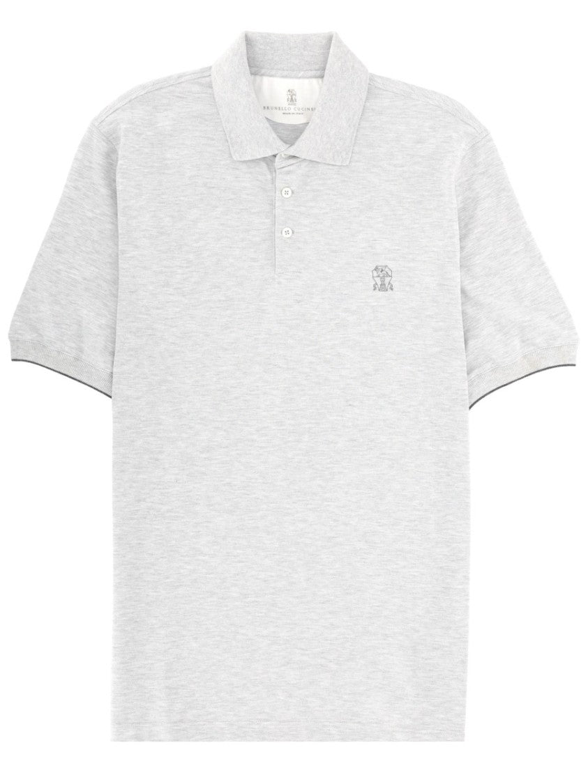 Brunello Cucinelli Short-Sleeve Embroidered Cotton Polo Shirt