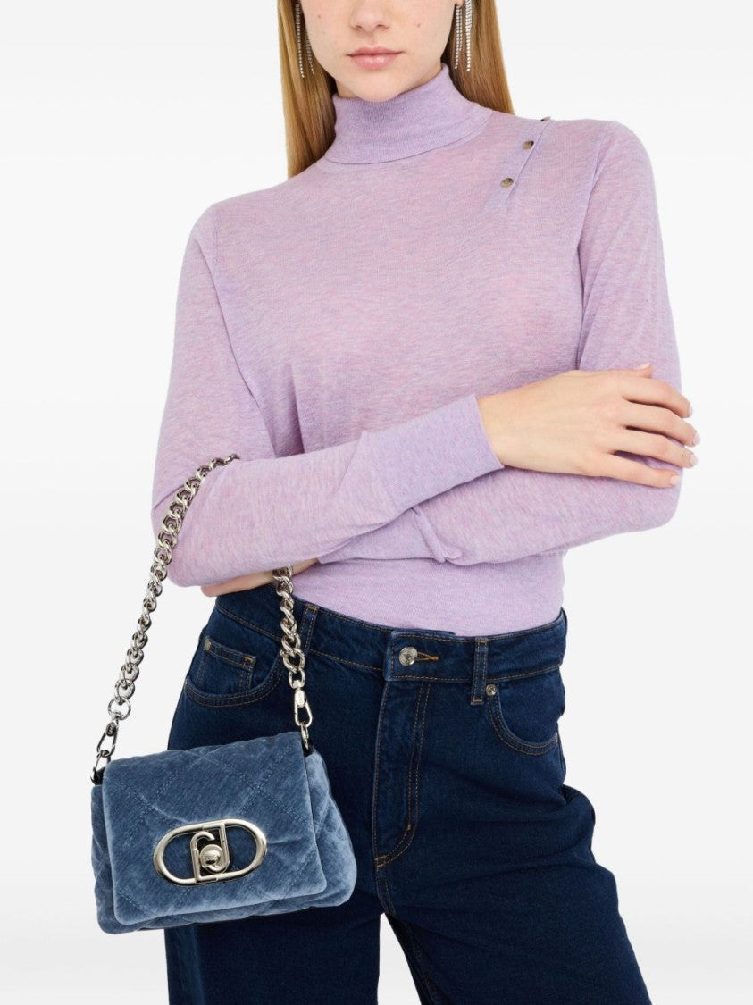 Liu Jo Quilted Shoulder Bag With Metal Logo And Versatile Straps