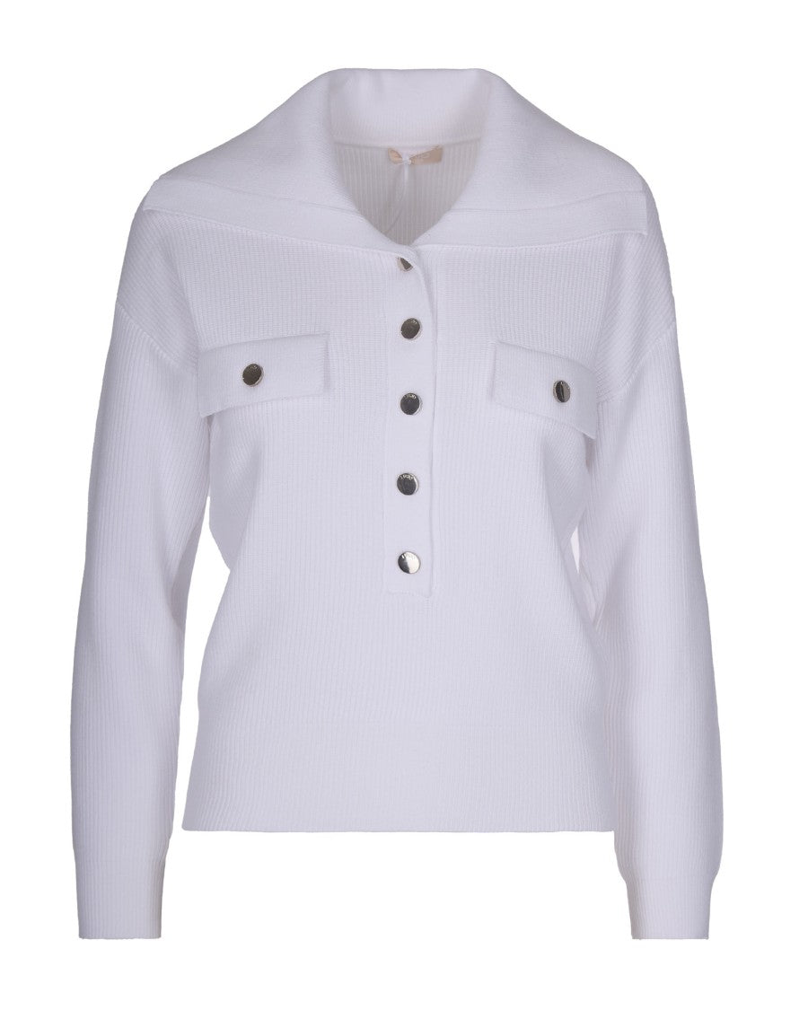 Liu Jo Cream Maxi-Neck Sweater