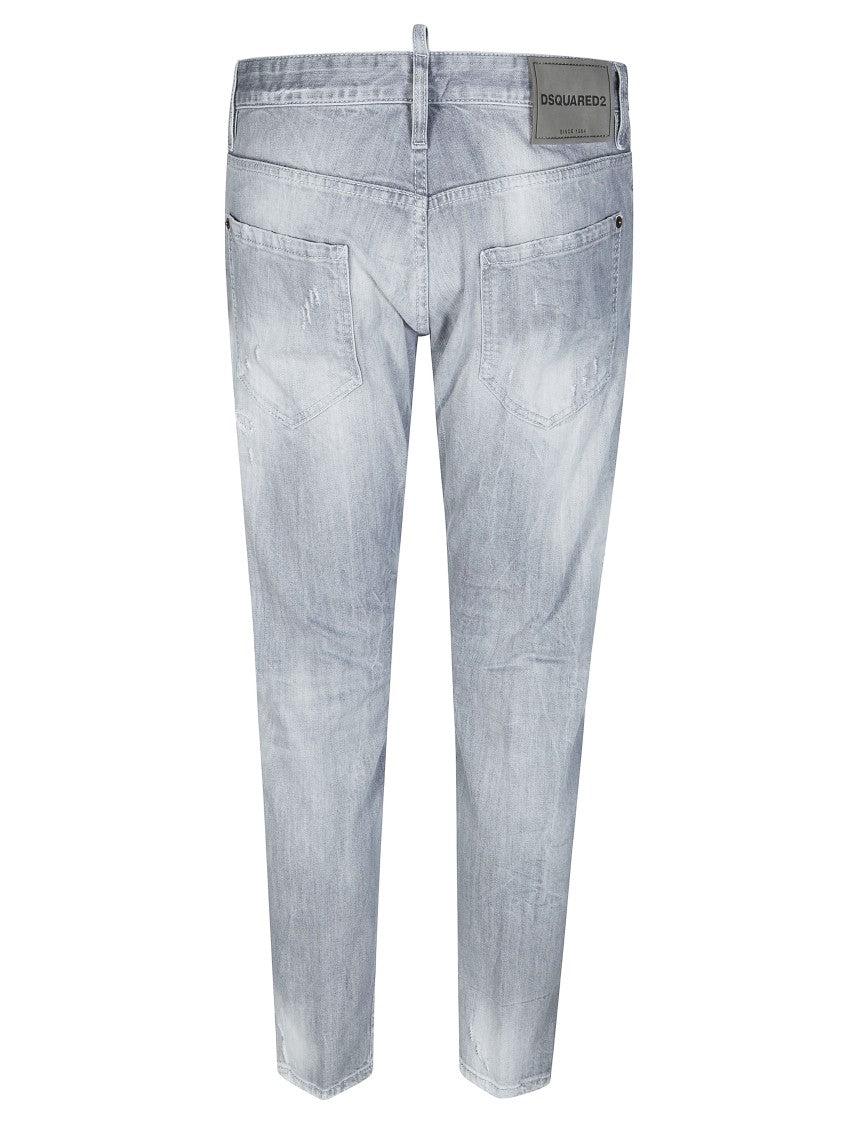 Dsquared2 Grey Slim Twst Distressed Faded Jeans