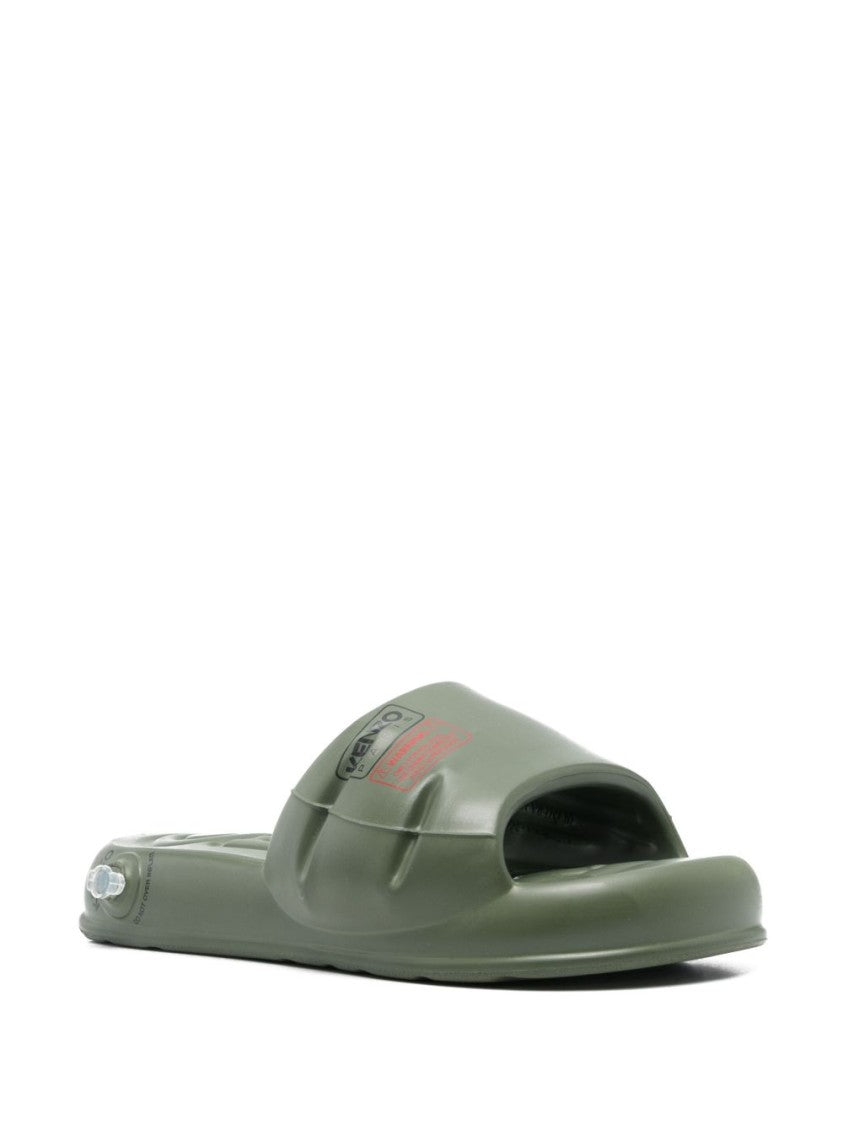 Kenzo Khaki Moulded Footbed Rubber Sandals