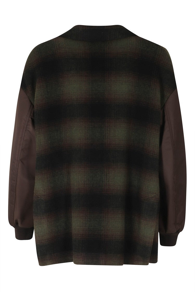 Bazar Deluxe Cocoa Classic Check Wool Notch Lapel Single-Breasted Blazer
