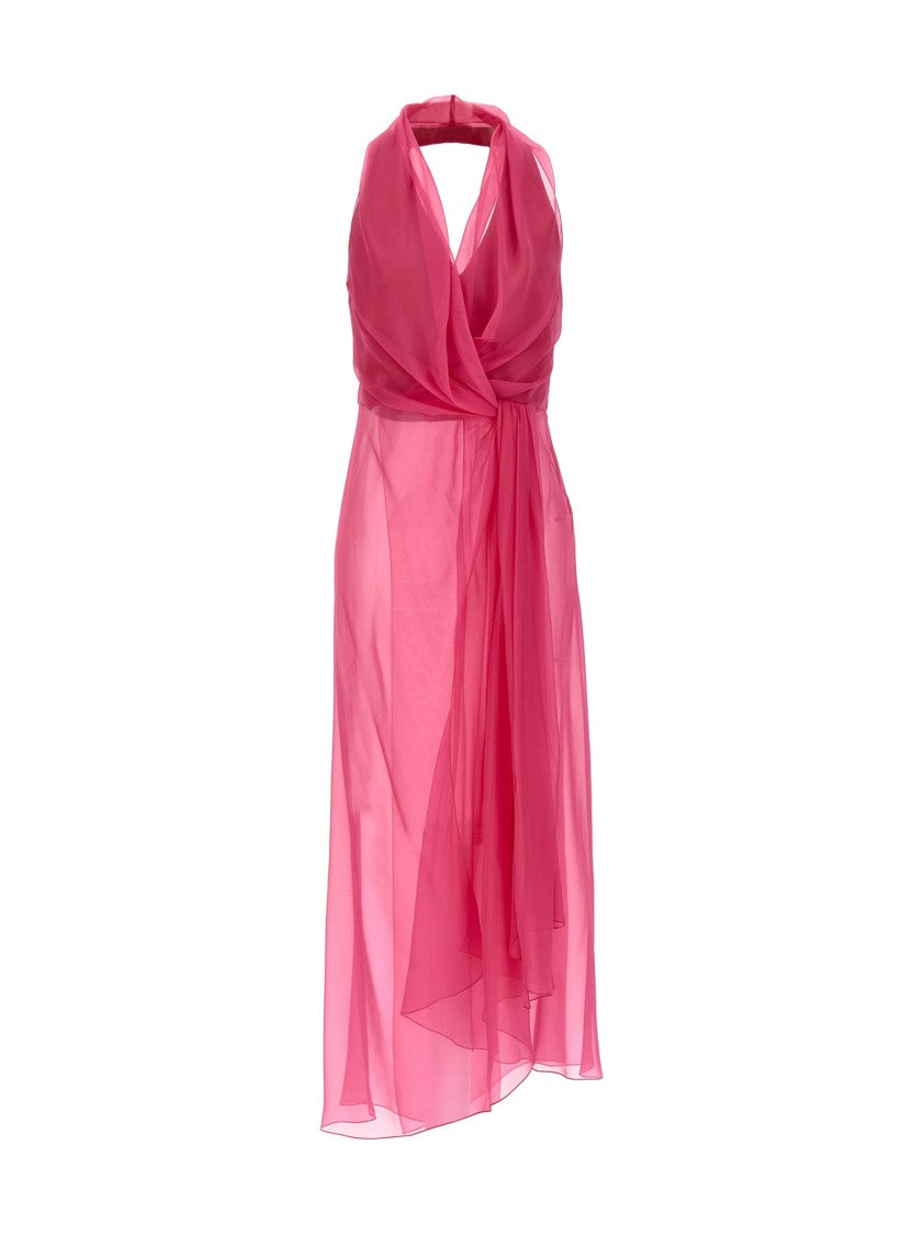 Alberta Ferretti Silk Chiffon Top With Draping
