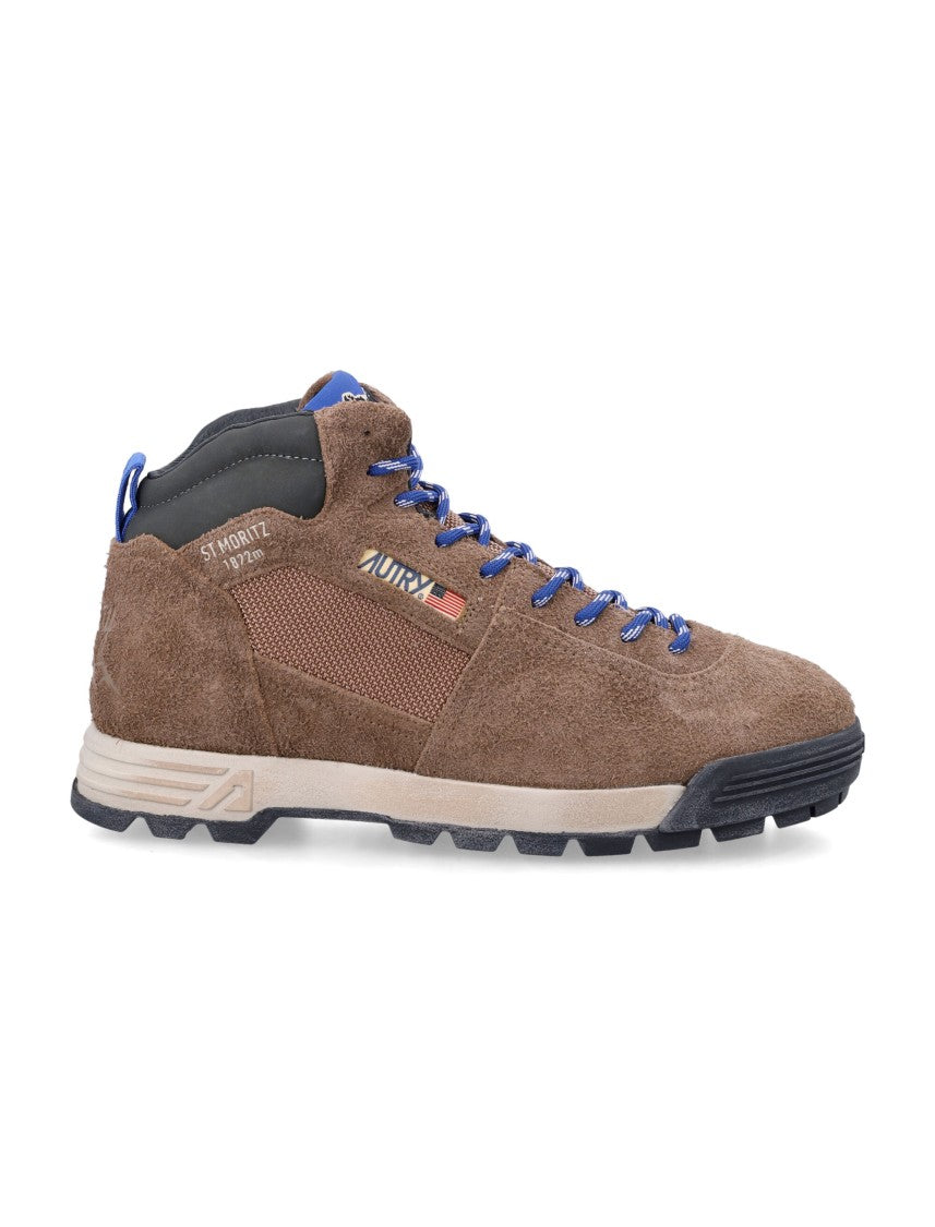 Autry Malga Mid Suede Mesh Mid-Top Sneakers