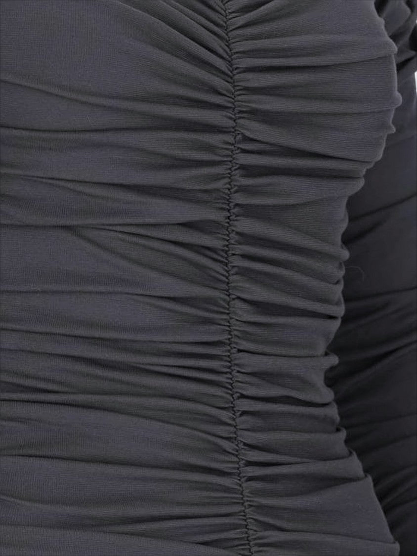 Paloma Wool Ruched Midi Dress With Gathered Skirt