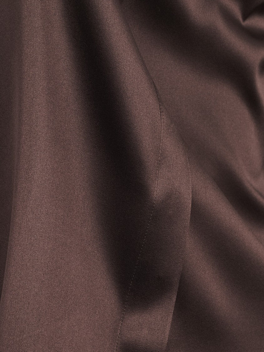 Tagliatore Silk Blend Brown Shirt With Refined Cut