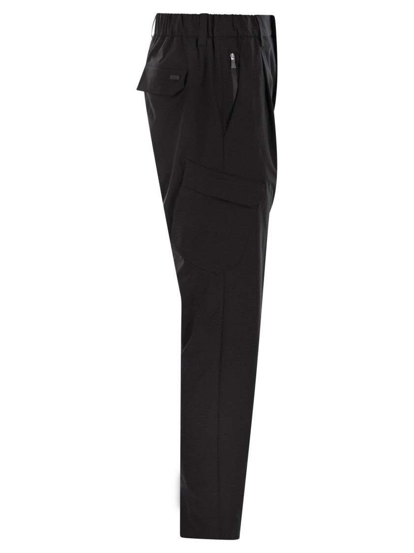 Herno Cargo Trousers With Mechanical Stretch Yarn