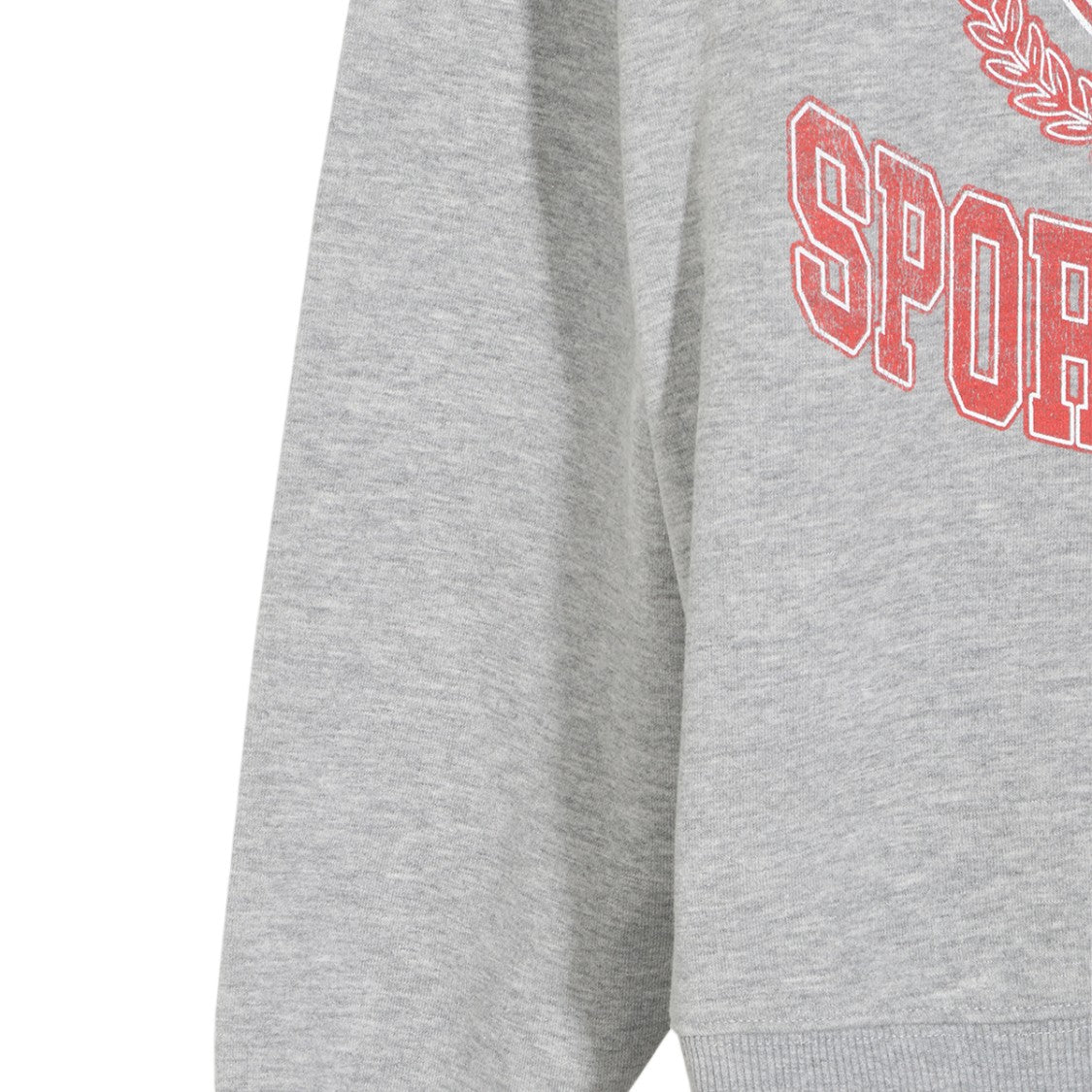 Anine Bing Heather Grey Graphic Print Sweater With Vintage Emblem