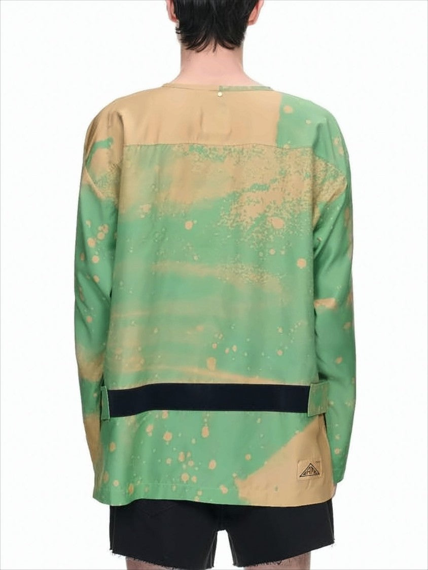 Oamc Abstract Pattern Long-Sleeve Shirt With Unique Strap Detail