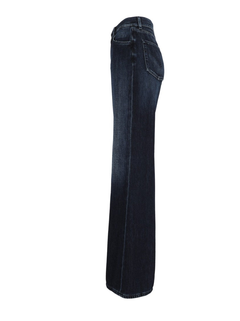 Dondup High-Waisted Wide-Leg Indigo Jeans With Classic Five-Pocket Design