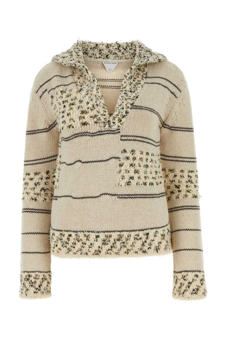 Bottega Veneta Embroidered Wool Blend Polo Shirt