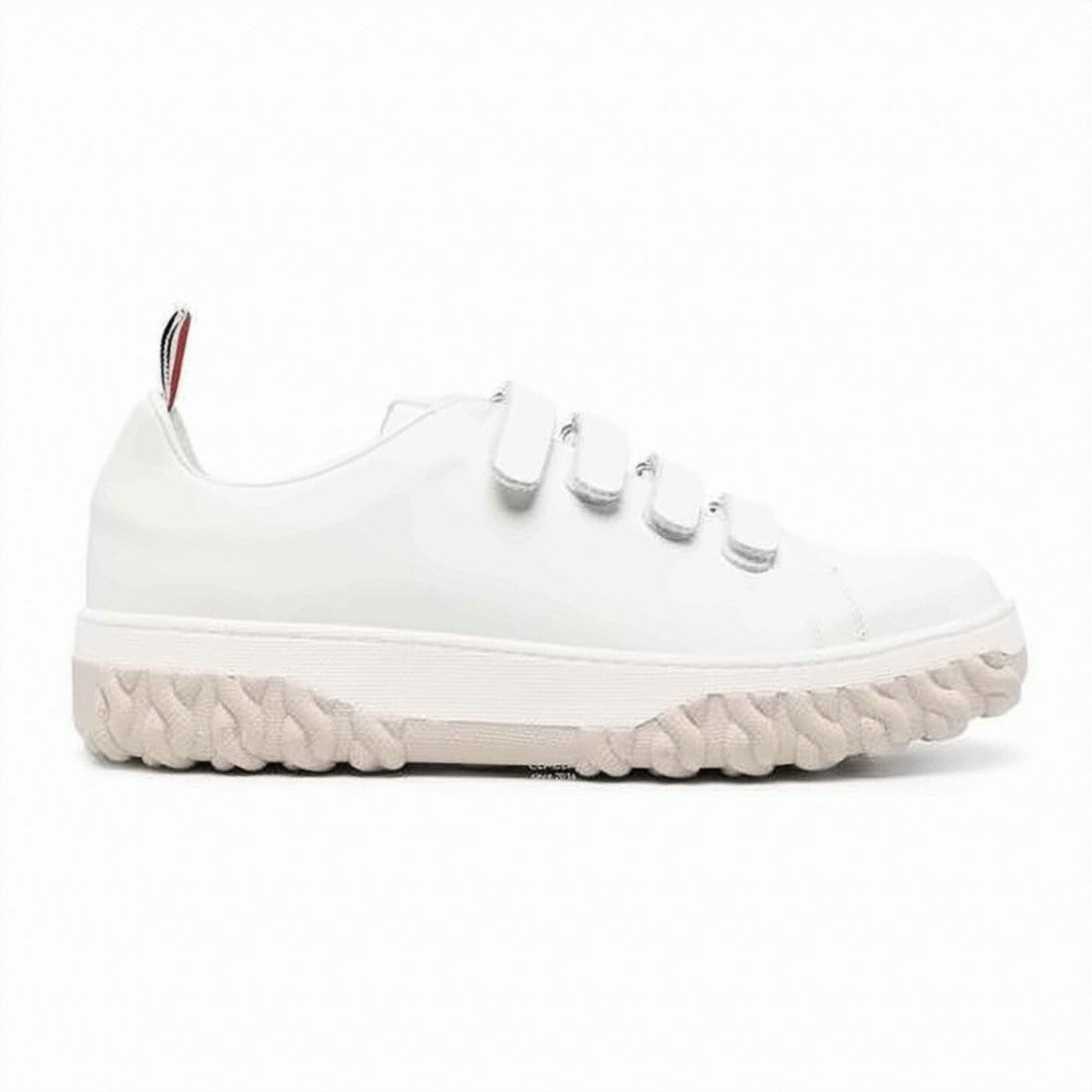 Thom Browne Smooth Leather Sneakers With Textured Rubber Sole