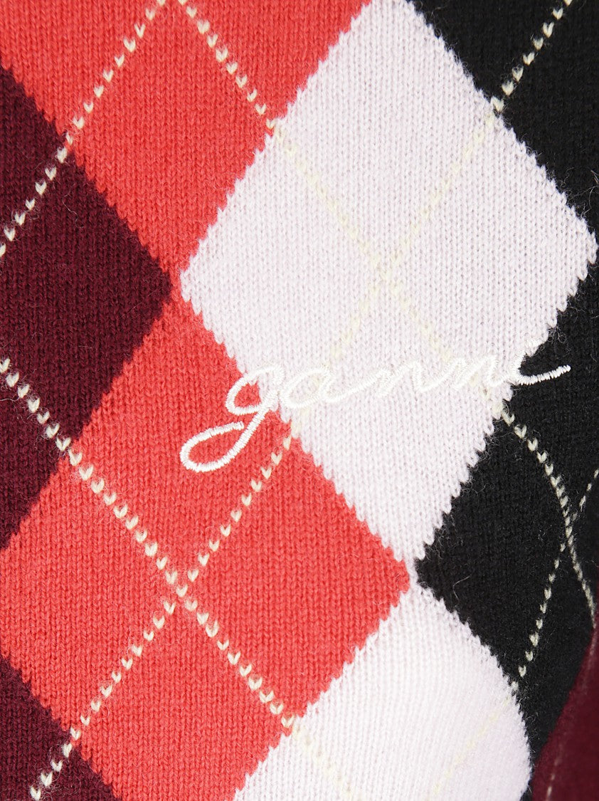 Ganni Argyle Pattern Cardigan