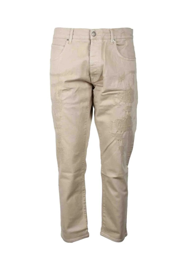 Two Men Brown Cotton Stretch Jeans