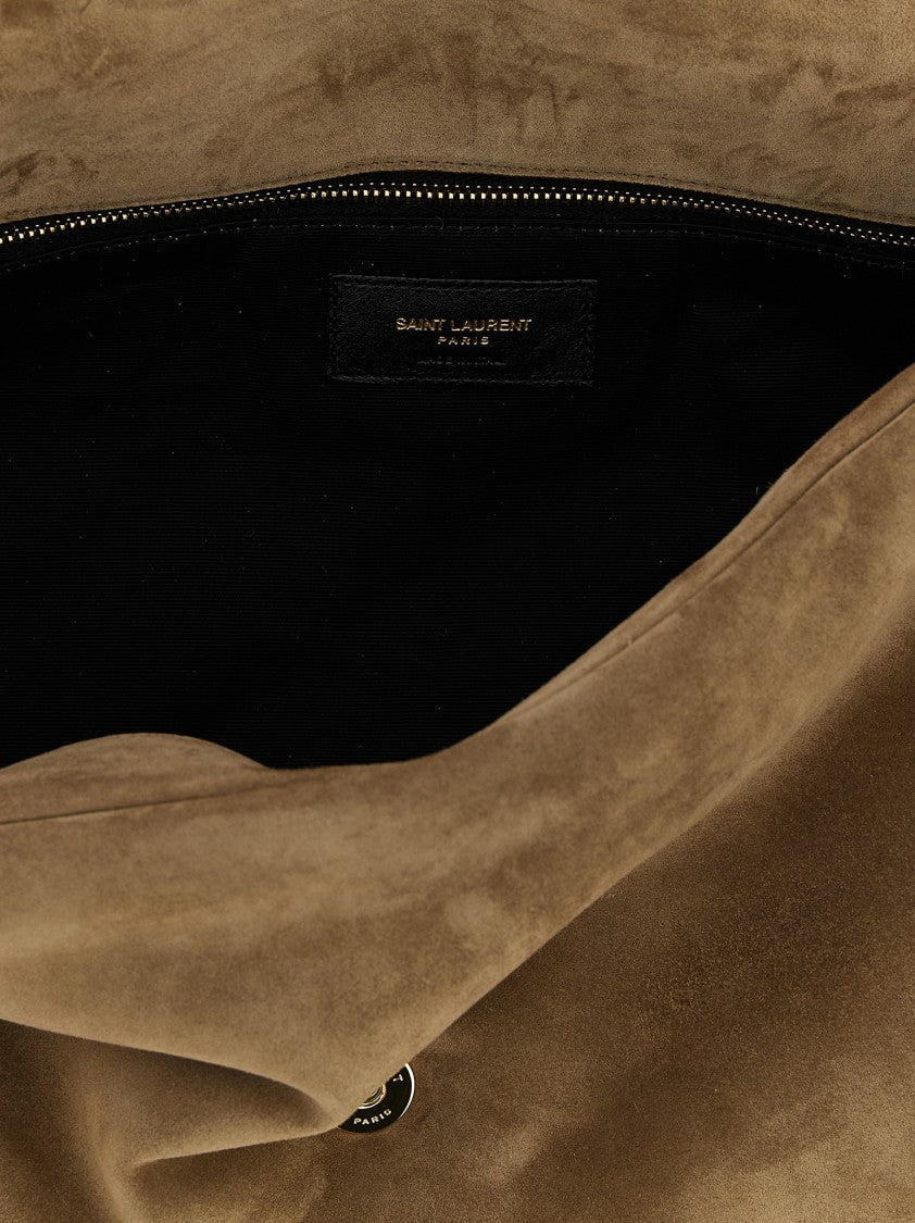 Saint Laurent Calypso Suede Shoulder Bag With Chain Strap