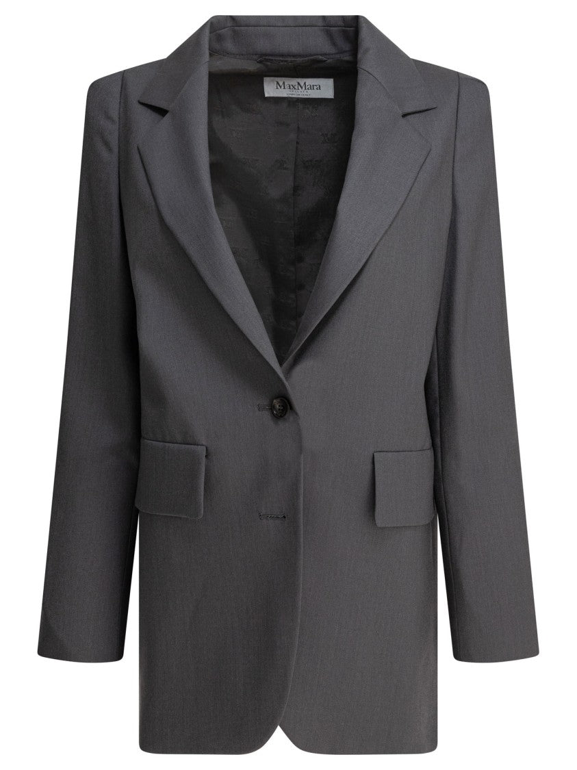 Max Mara Tailored Grey Virgin Wool-Mohair-Silk Jacket