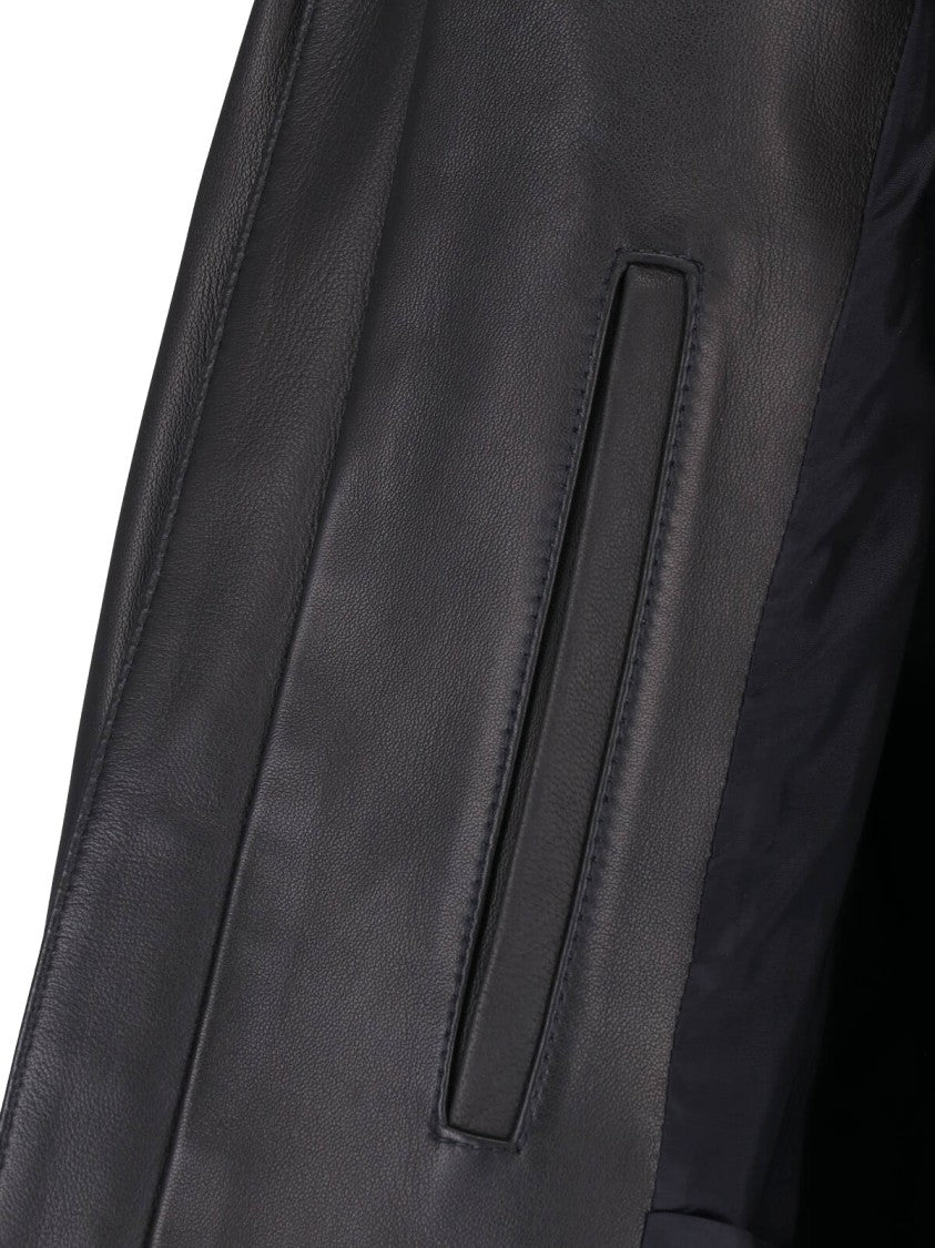 Maison Margiela Black Leather Four Stitches Biker Jacket