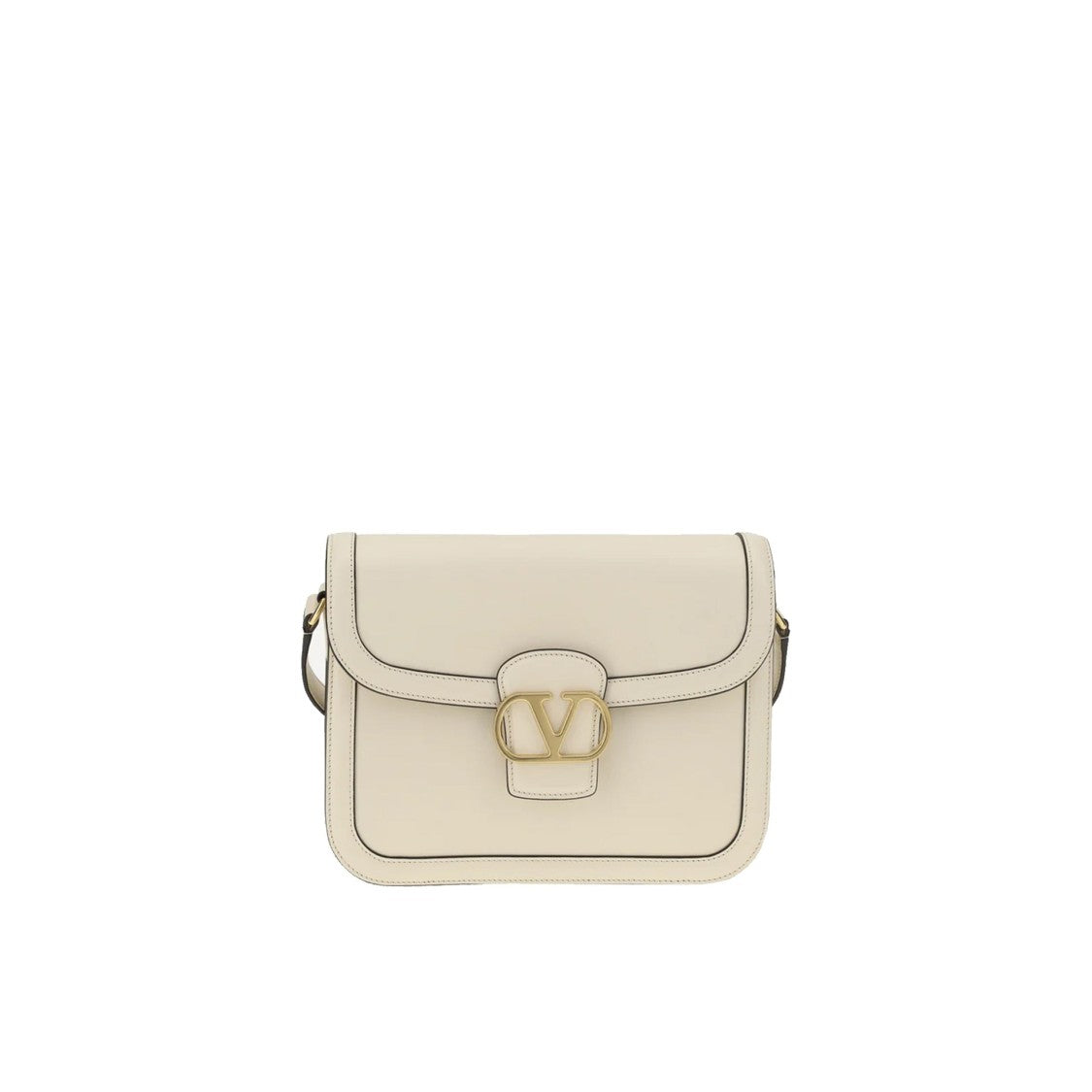 Valentino Garavani Compact White Leather Shoulder Bag