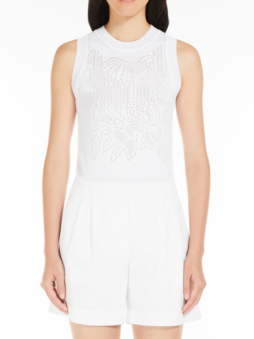 Max Mara Fitted Crop Top With Openwork Detailing