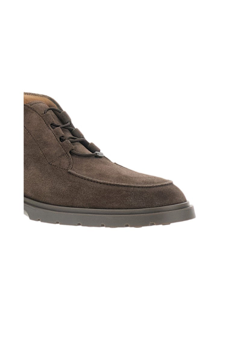 Tod's Suede Calfskin Leather Chukka Boots With Elastic Toggle Closure