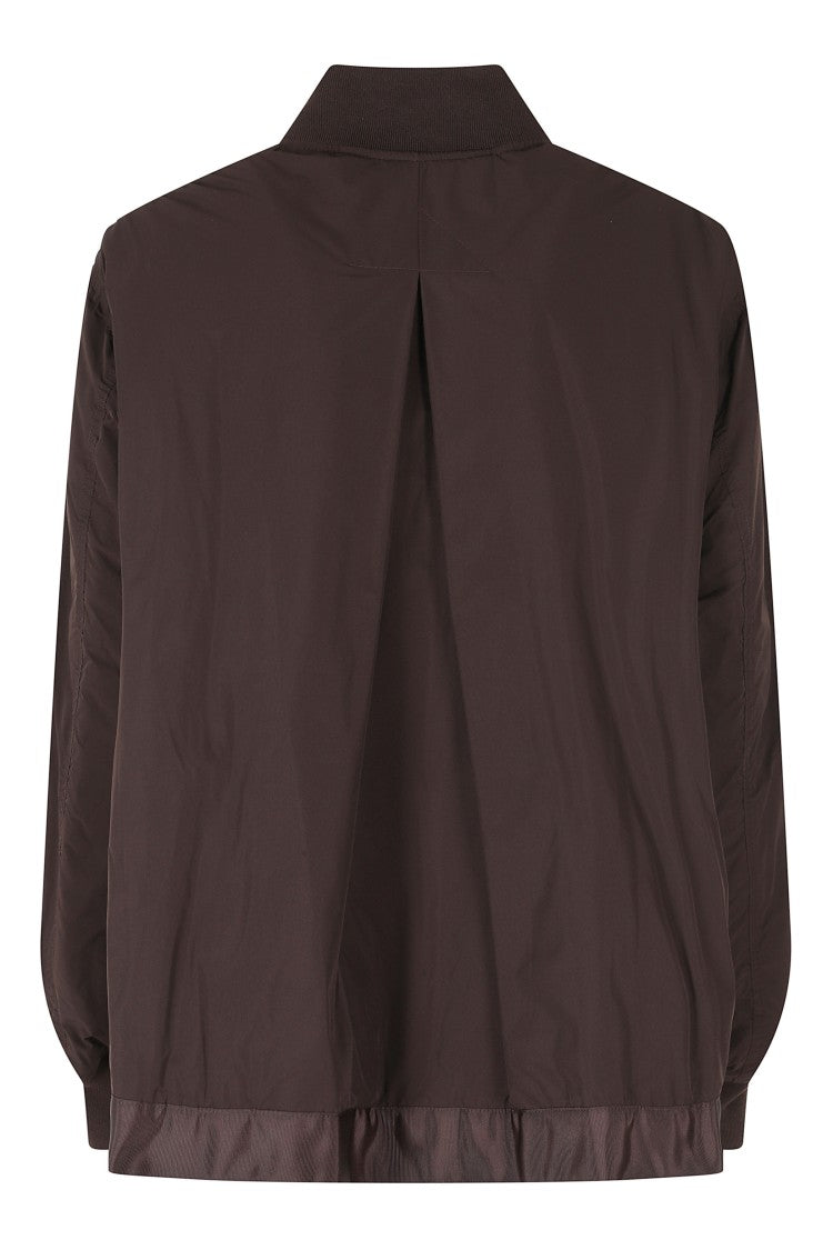 Semi Couture Ada Mocha Oversized Zip Polyester Bomber Jacket