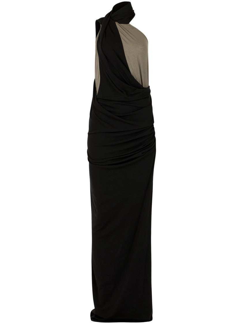 Entire Studios Draped Two-Tone Maxi Dress With Asymmetrical Layers