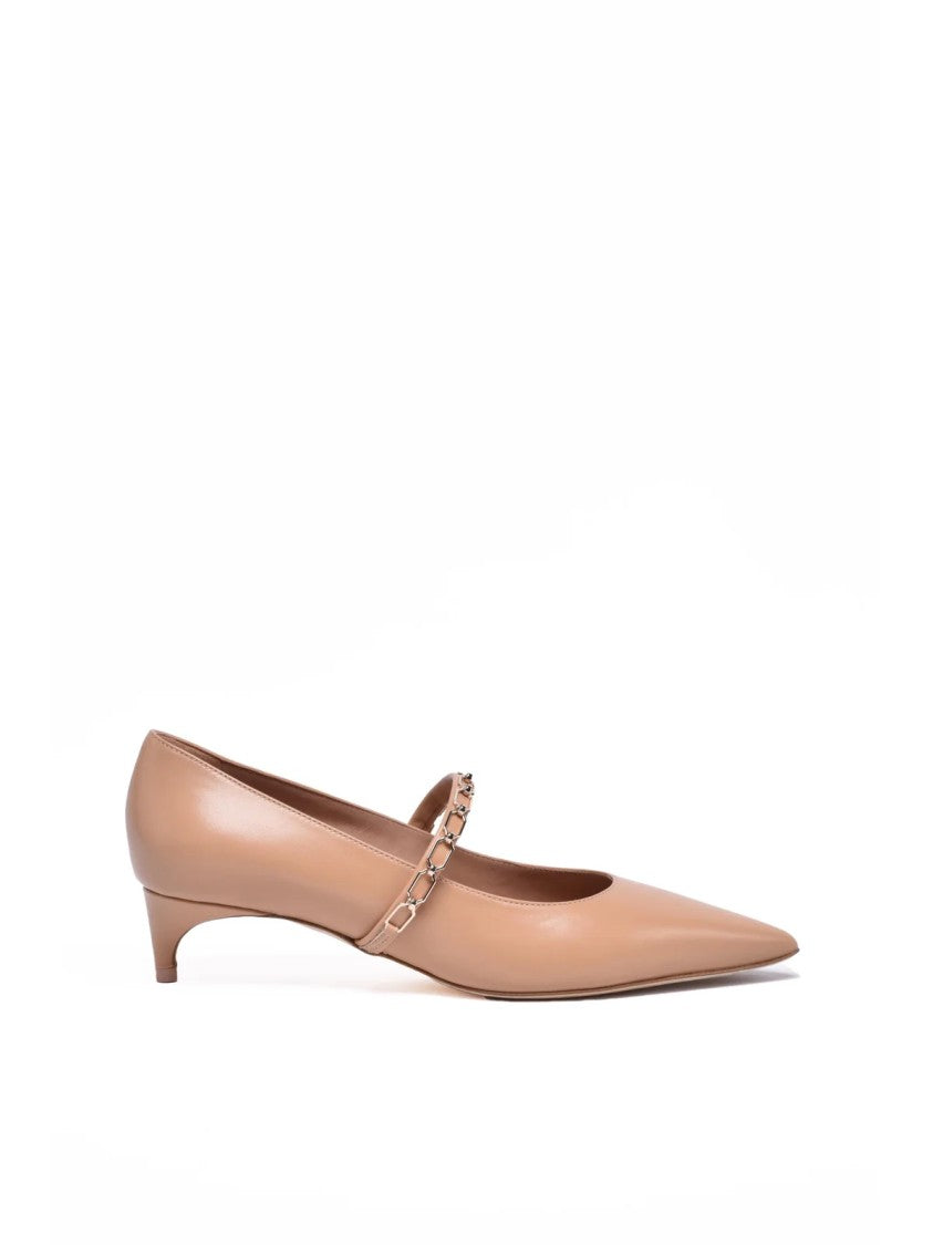 Malone Souliers Beige Leather Women's Pumps